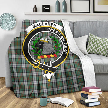 MacLaren Dress Tartan Blanket with Family Crest