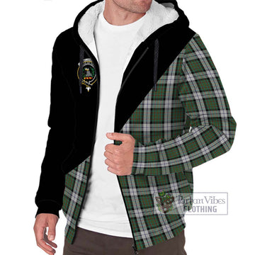 MacLaren Dress Tartan Sherpa Hoodie with Family Crest and Military Logo Style