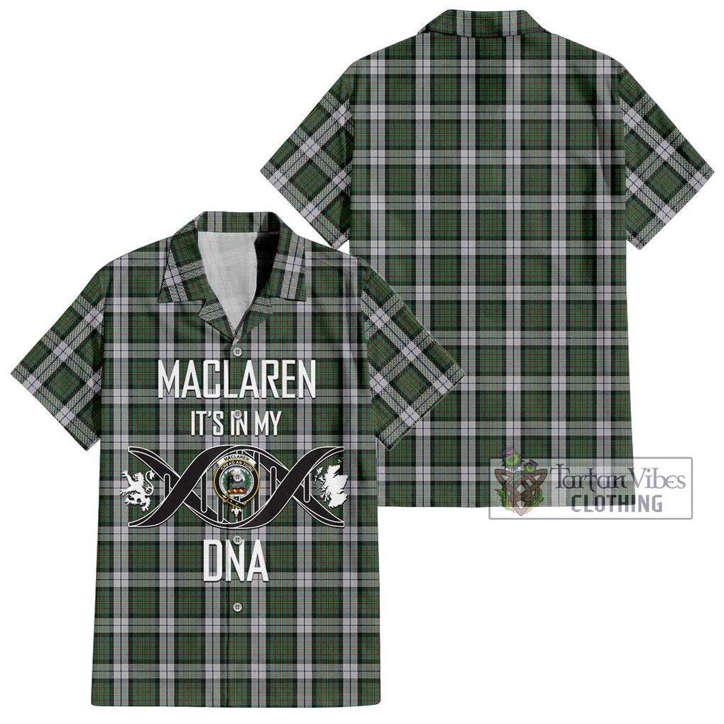 MacLaren Dress Tartan Short Sleeve Button Shirt with Family Crest DNA In Me Style Kid - Tartanvibesclothing Shop