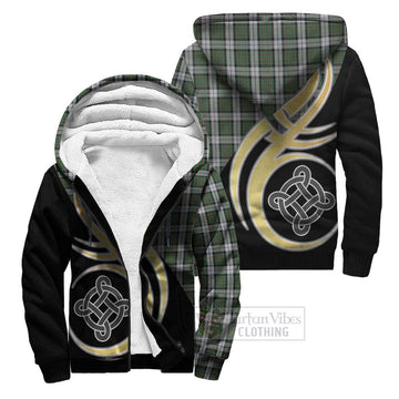 MacLaren Dress Tartan Sherpa Hoodie with Family Crest and Celtic Symbol Style