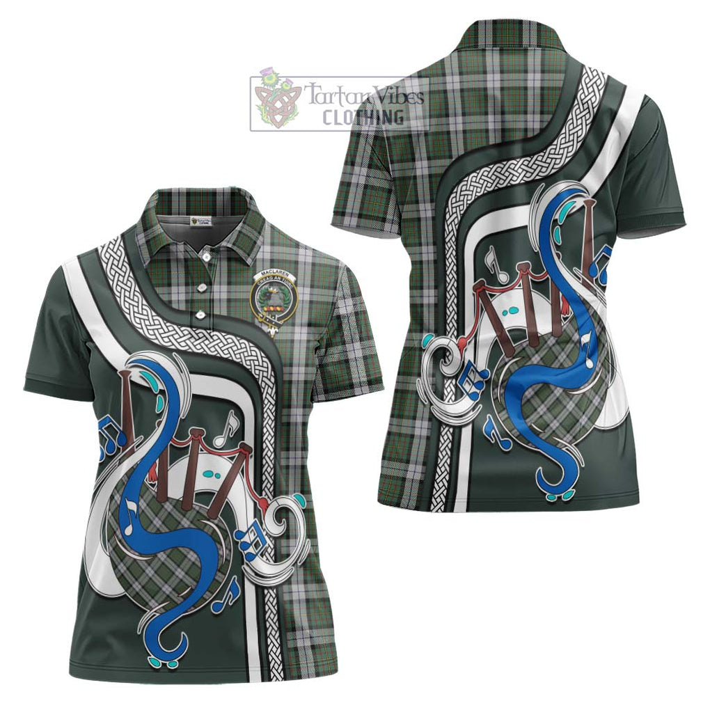 MacLaren Dress Tartan Women's Polo Shirt with Epic Bagpipe Style Women - Tartanvibesclothing Shop