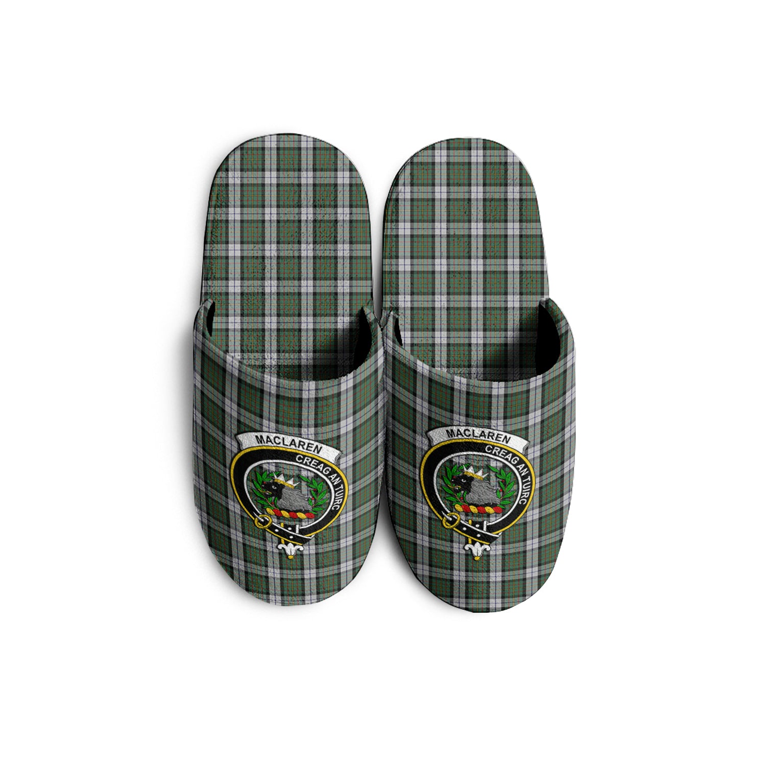 MacLaren Dress Tartan Home Slippers with Family Crest - Tartanvibesclothing