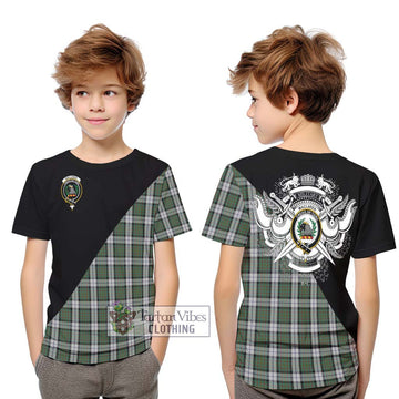 MacLaren Dress Tartan Kid T-Shirt with Family Crest and Military Logo Style