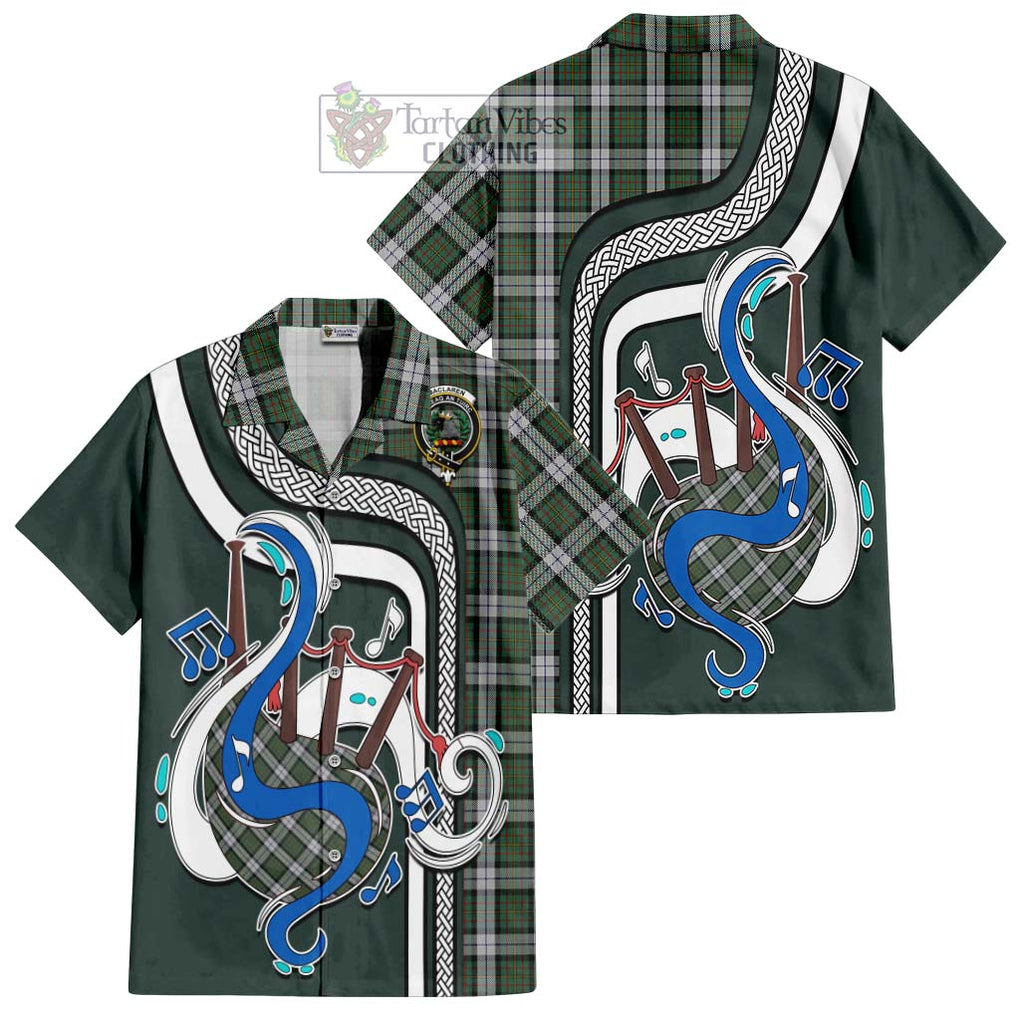 MacLaren Dress Tartan Short Sleeve Button Shirt with Epic Bagpipe Style Kid - Tartanvibesclothing Shop