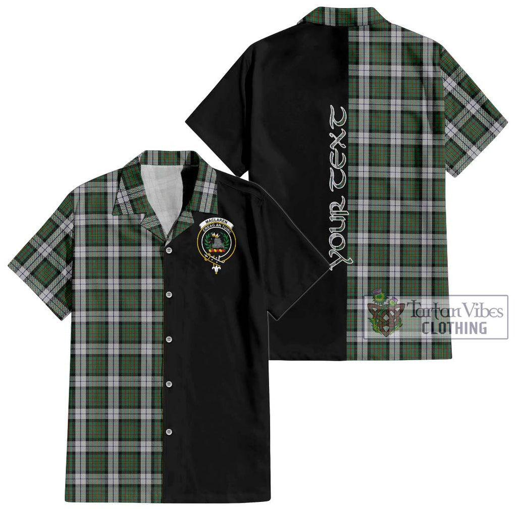 MacLaren Dress Tartan Short Sleeve Button Shirt with Family Crest and Half Of Me Style Kid - Tartanvibesclothing Shop