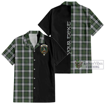 MacLaren Dress Tartan Short Sleeve Button Shirt with Family Crest and Half Of Me Style