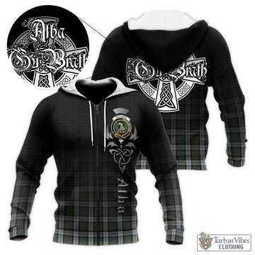 MacLaren Dress Tartan Knitted Hoodie Featuring Alba Gu Brath Family Crest Celtic Inspired