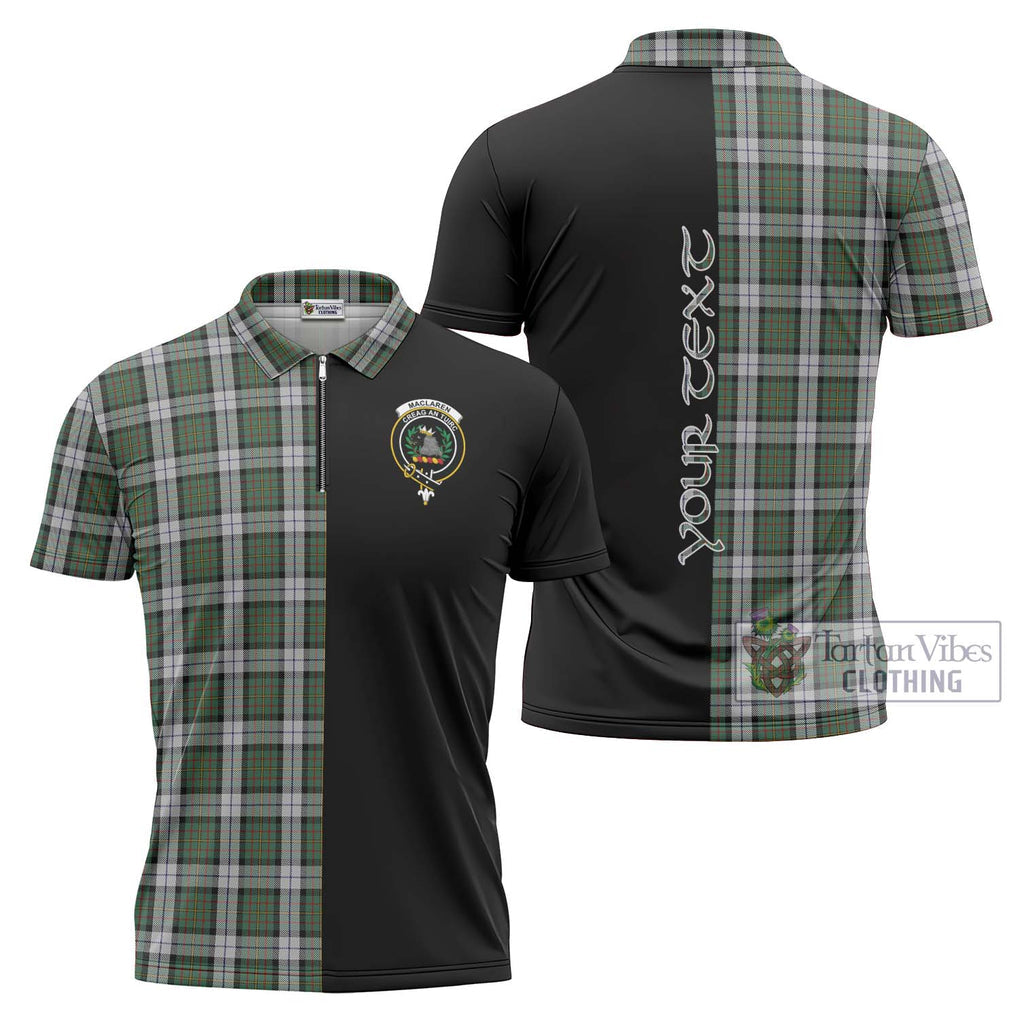 MacLaren Dress Tartan Zipper Polo Shirt with Family Crest and Half Of Me Style Unisex - Tartanvibesclothing Shop