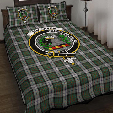 MacLaren Dress Tartan Quilt Bed Set with Family Crest