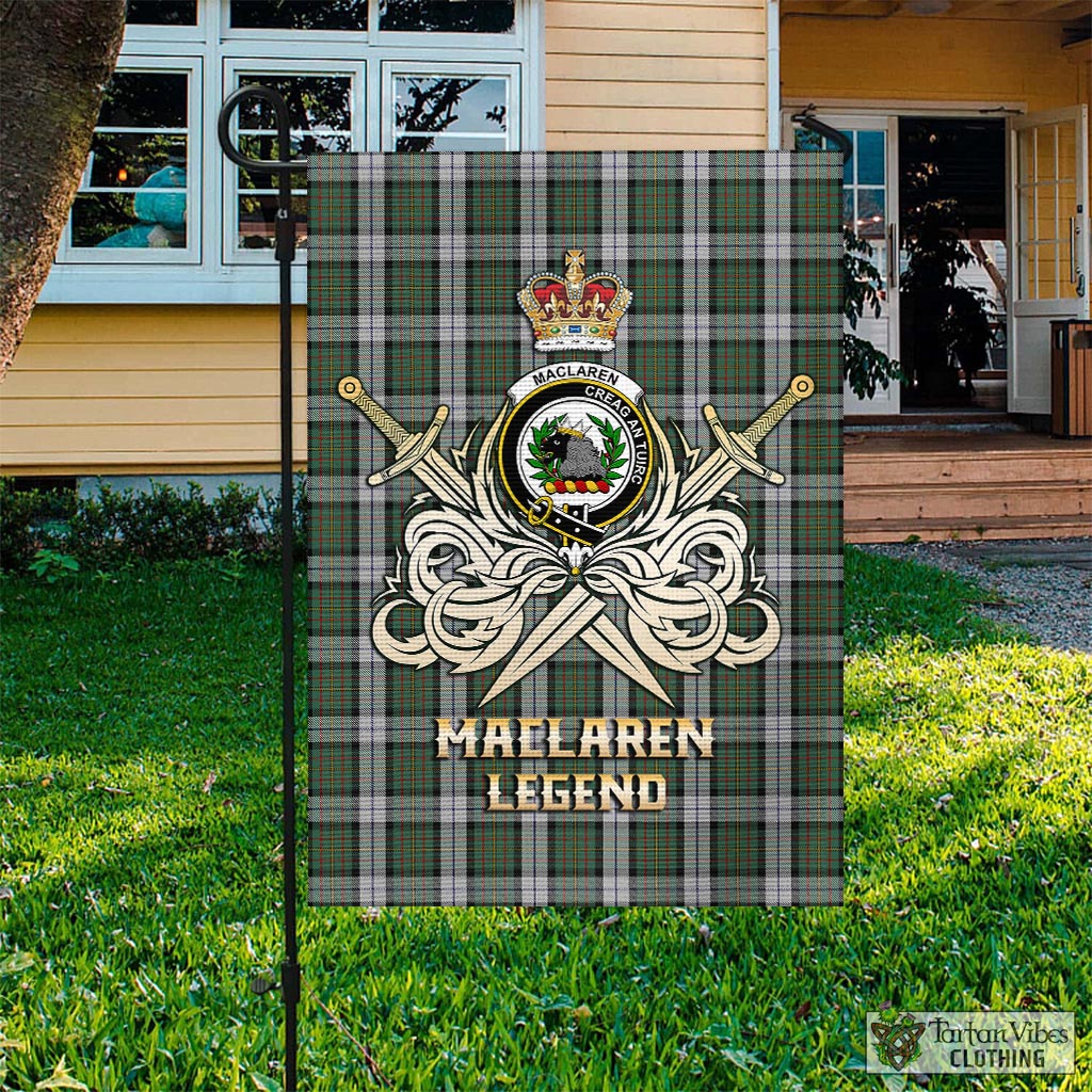 Tartan Vibes Clothing MacLaren Dress Tartan Flag with Clan Crest and the Golden Sword of Courageous Legacy