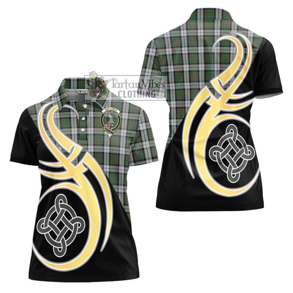 MacLaren Dress Tartan Women's Polo Shirt with Family Crest and Celtic Symbol Style - Tartan Vibes Clothing