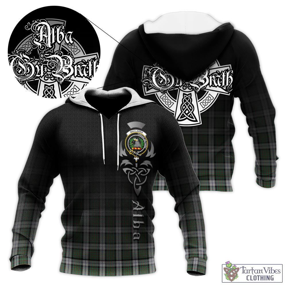 Tartan Vibes Clothing MacLaren Dress Tartan Knitted Hoodie Featuring Alba Gu Brath Family Crest Celtic Inspired