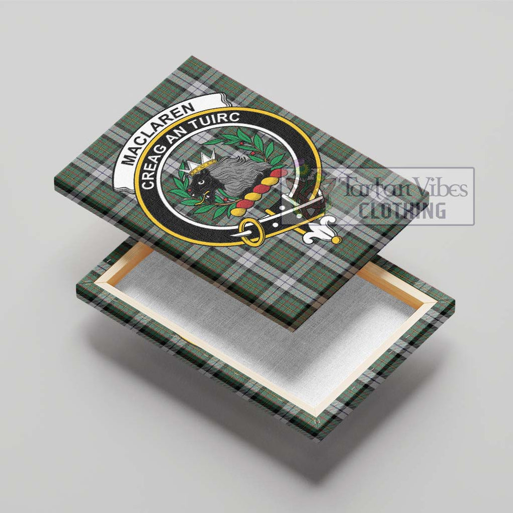 MacLaren Dress Tartan Canvas Print Wall Art with Family Crest - Tartan Vibes Clothing