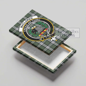 MacLaren Dress Tartan Canvas Print Wall Art with Family Crest