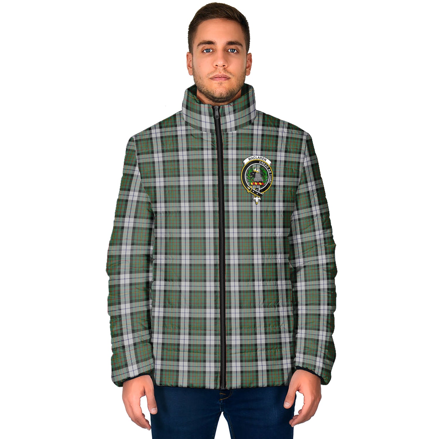 MacLaren Dress Tartan Padded Jacket with Family Crest - Tartan Vibes Clothing