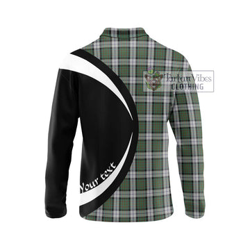 MacLaren Dress Tartan Long Sleeve Polo Shirt with Family Crest Circle Style