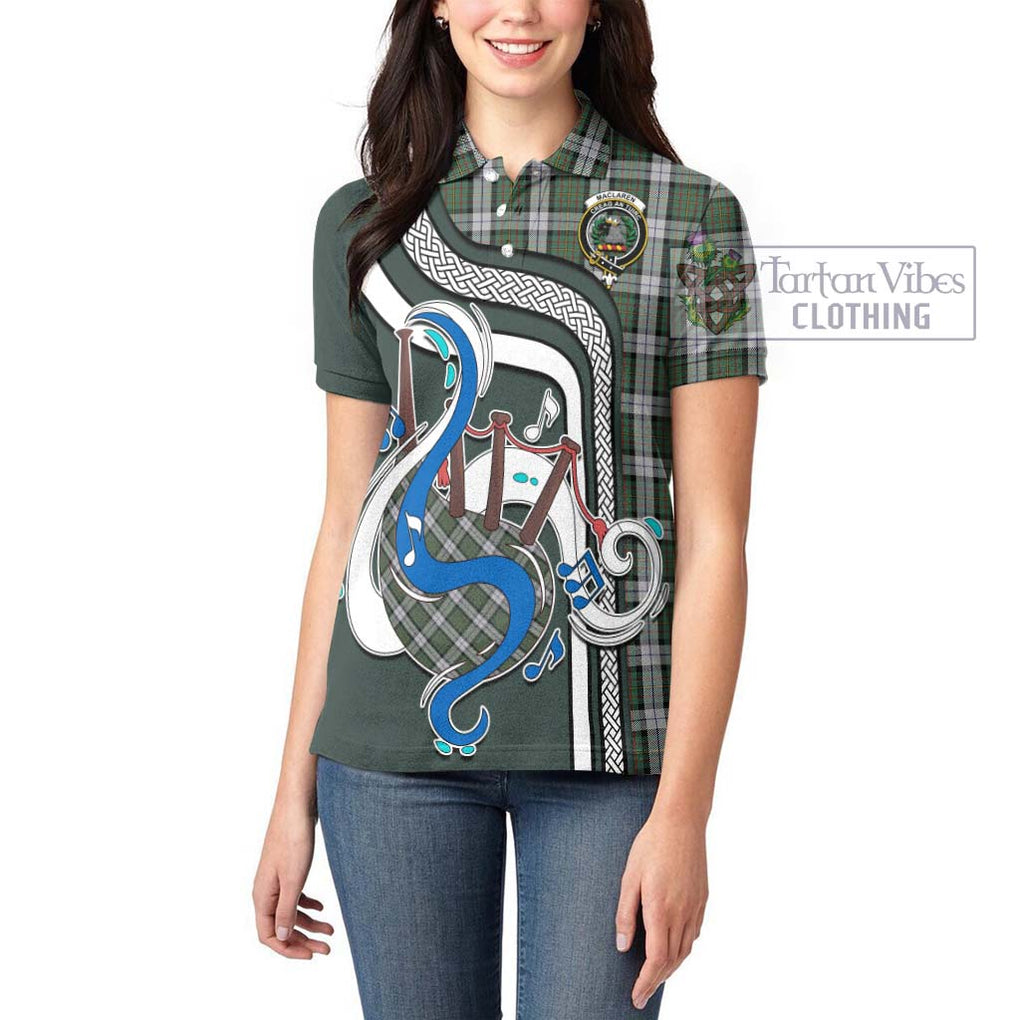 MacLaren Dress Tartan Women's Polo Shirt with Epic Bagpipe Style - Tartanvibesclothing Shop