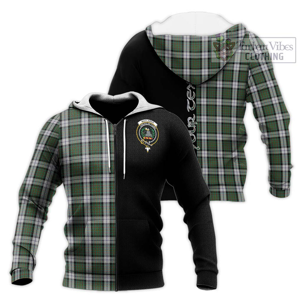 MacLaren Dress Tartan Knitted Hoodie with Family Crest and Half Of Me Style Unisex Knitted Zip Hoodie - Tartanvibesclothing Shop