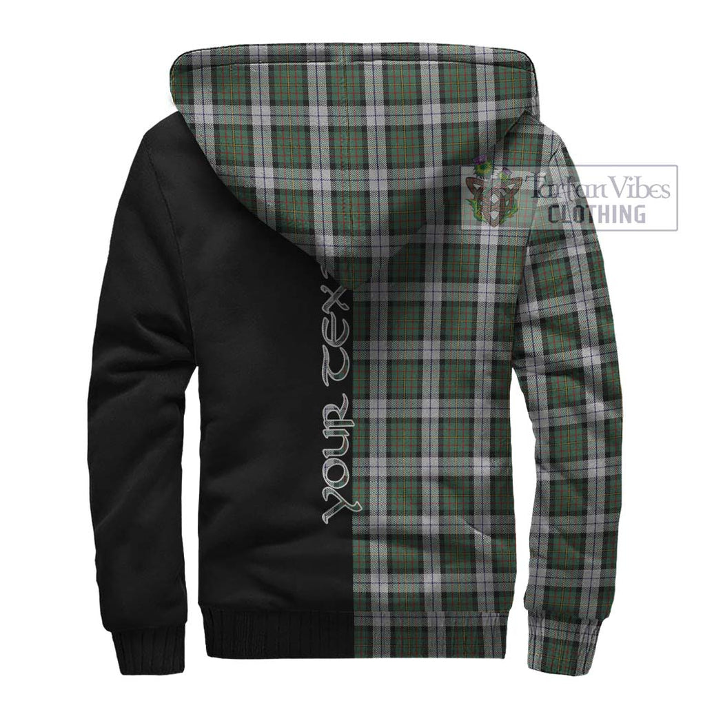 MacLaren Dress Tartan Sherpa Hoodie with Family Crest and Half Of Me Style - Tartanvibesclothing Shop