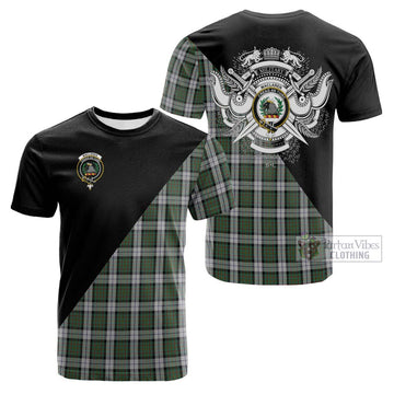 MacLaren Dress Tartan Cotton T-shirt with Family Crest and Military Logo Style