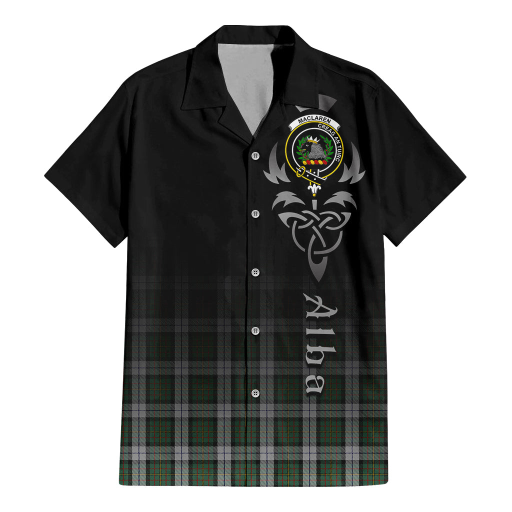 Tartan Vibes Clothing MacLaren Dress Tartan Short Sleeve Button Up Featuring Alba Gu Brath Family Crest Celtic Inspired