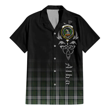 MacLaren Dress Tartan Short Sleeve Button Up Shirt Featuring Alba Gu Brath Family Crest Celtic Inspired