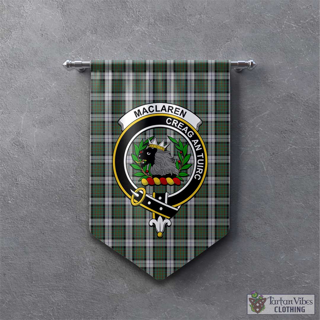 Tartan Vibes Clothing MacLaren Dress Tartan Gonfalon, Tartan Banner with Family Crest