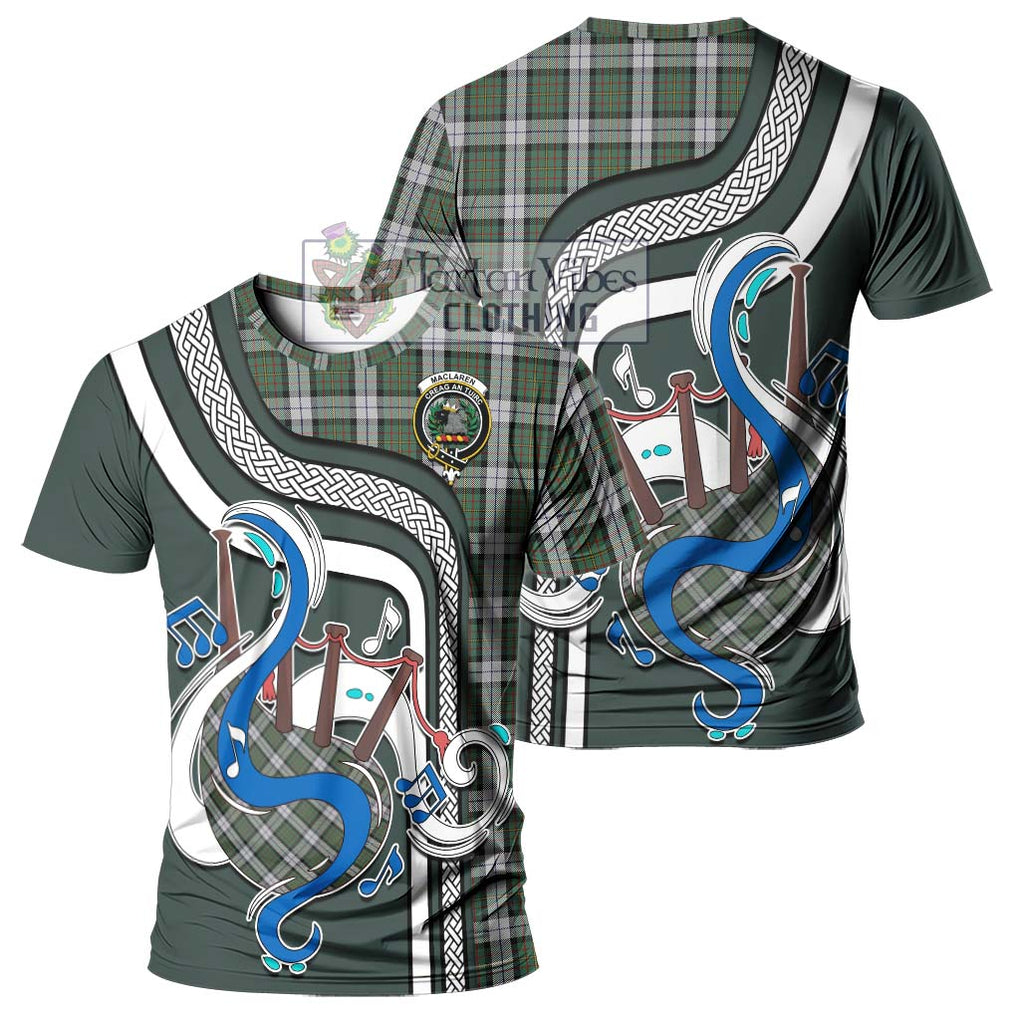 MacLaren Dress Tartan T-Shirt with Epic Bagpipe Style - Tartanvibesclothing Shop