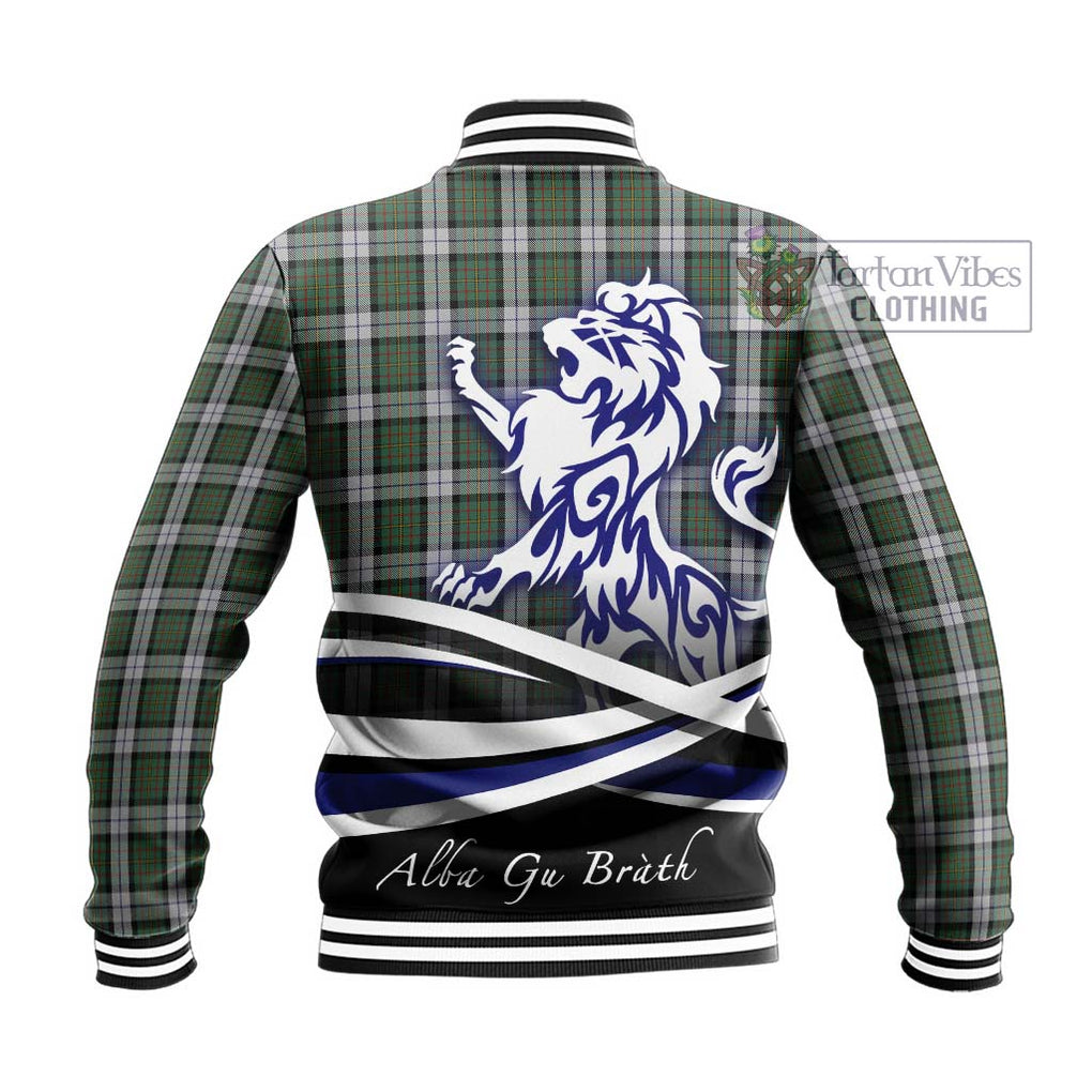 MacLaren Dress Tartan Baseball Jacket with Alba Gu Brath Regal Lion Emblem - Tartanvibesclothing Shop