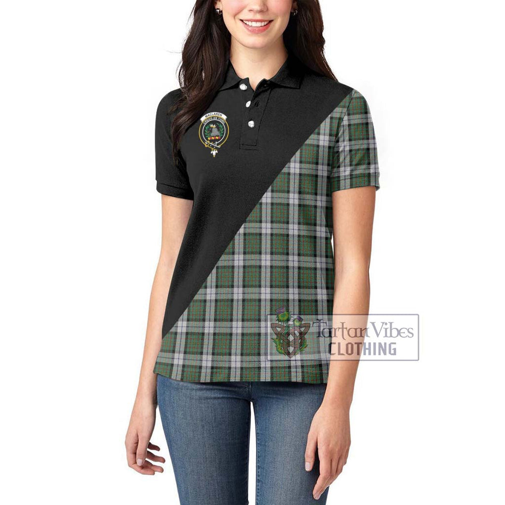 MacLaren Dress Tartan Women's Polo Shirt with Family Crest and Military Logo Style - Tartanvibesclothing Shop