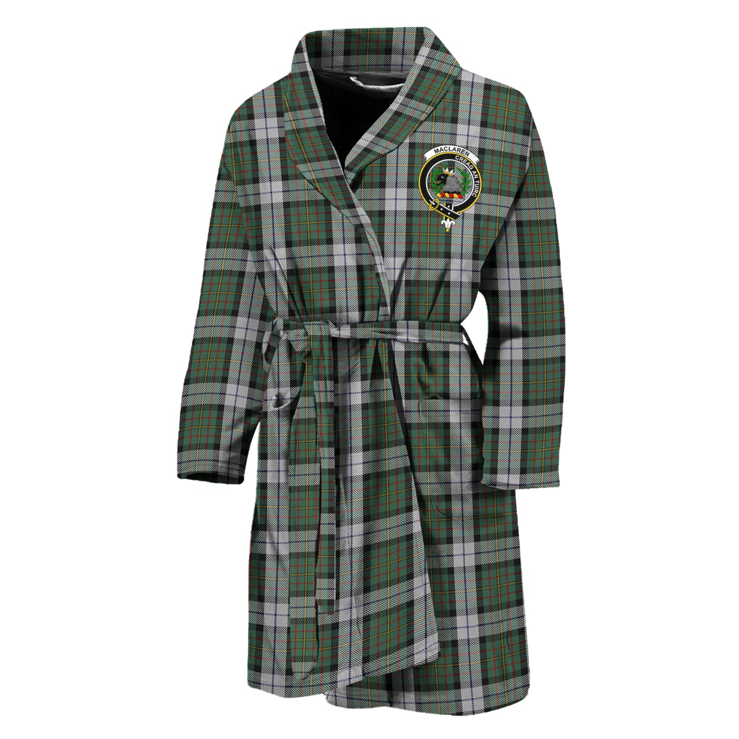 MacLaren Dress Tartan Bathrobe with Family Crest Unisex M - Tartan Vibes Clothing