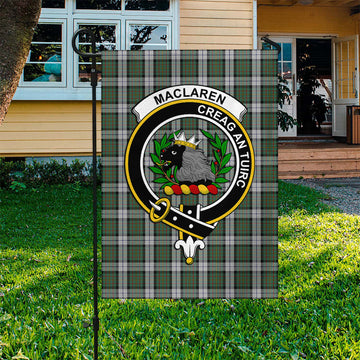 MacLaren Dress Tartan Flag with Family Crest