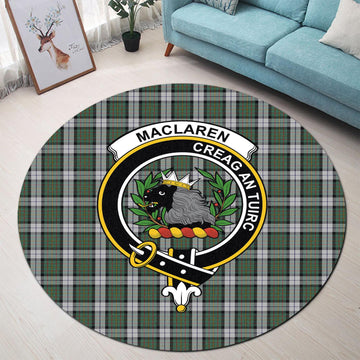 MacLaren Dress Tartan Round Rug with Family Crest