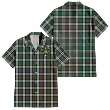 MacLaren Dress Tartan Short Sleeve Button Down Shirt with Family Crest