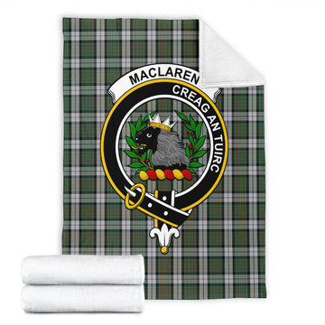 MacLaren Dress Tartan Blanket with Family Crest