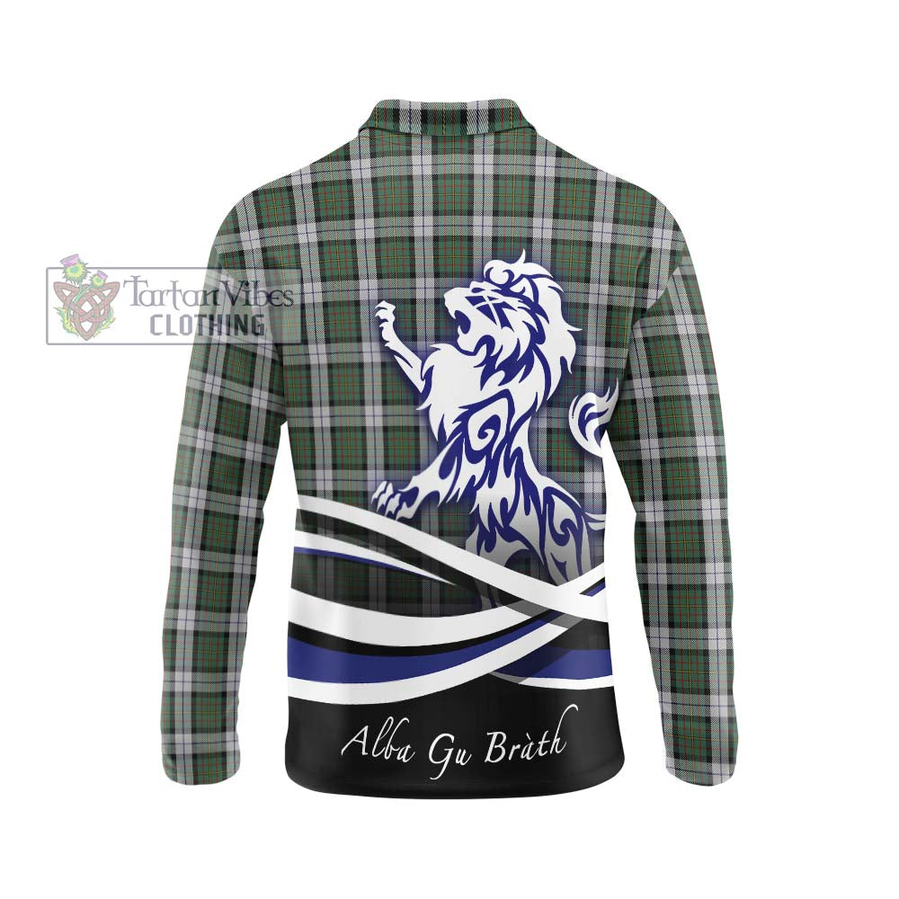 MacLaren Dress Tartan Long Sleeve Polo Shirt with Alba Gu Brath Regal Lion Emblem - Tartanvibesclothing Shop