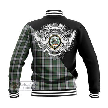 MacLaren Dress Tartan Baseball Jacket with Family Crest and Military Logo Style