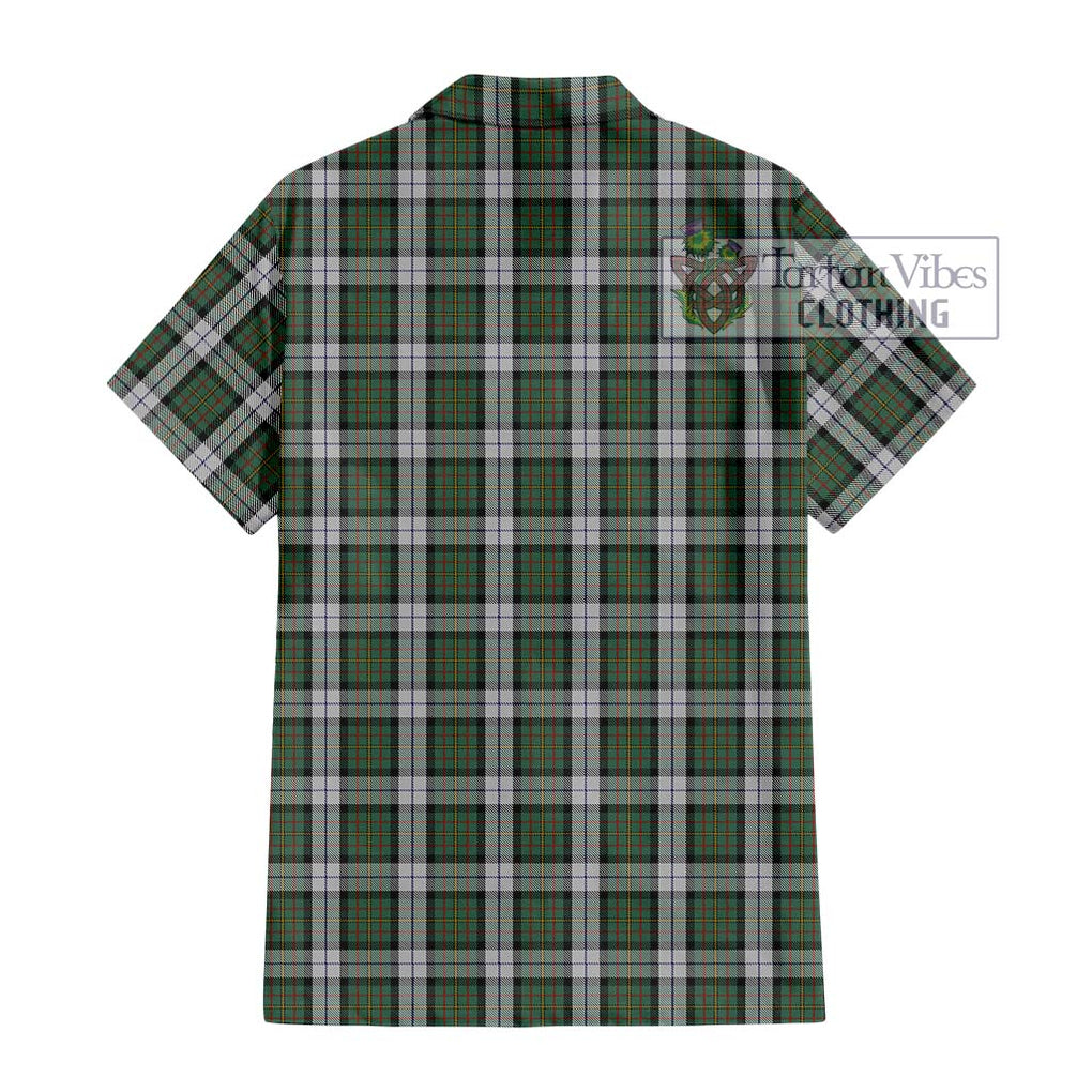 MacLaren Dress Tartan Short Sleeve Button Shirt with Family Crest DNA In Me Style - Tartanvibesclothing Shop