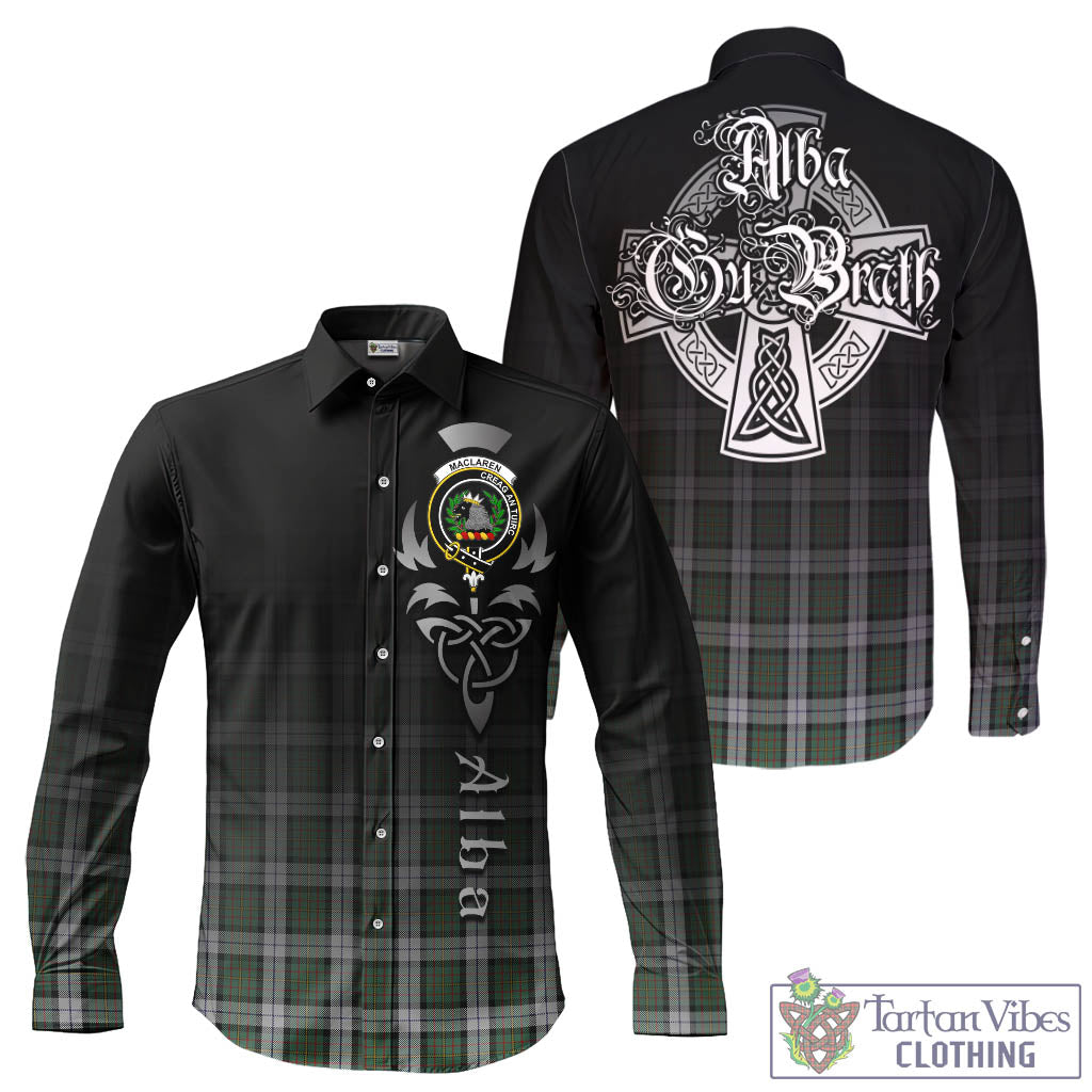 Tartan Vibes Clothing MacLaren Dress Tartan Long Sleeve Button Up Featuring Alba Gu Brath Family Crest Celtic Inspired