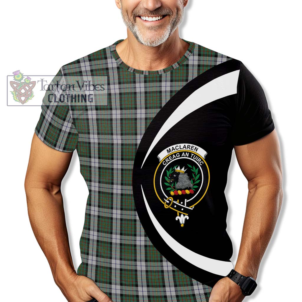 Tartan Vibes Clothing MacLaren Dress Tartan T-Shirt with Family Crest Circle Style