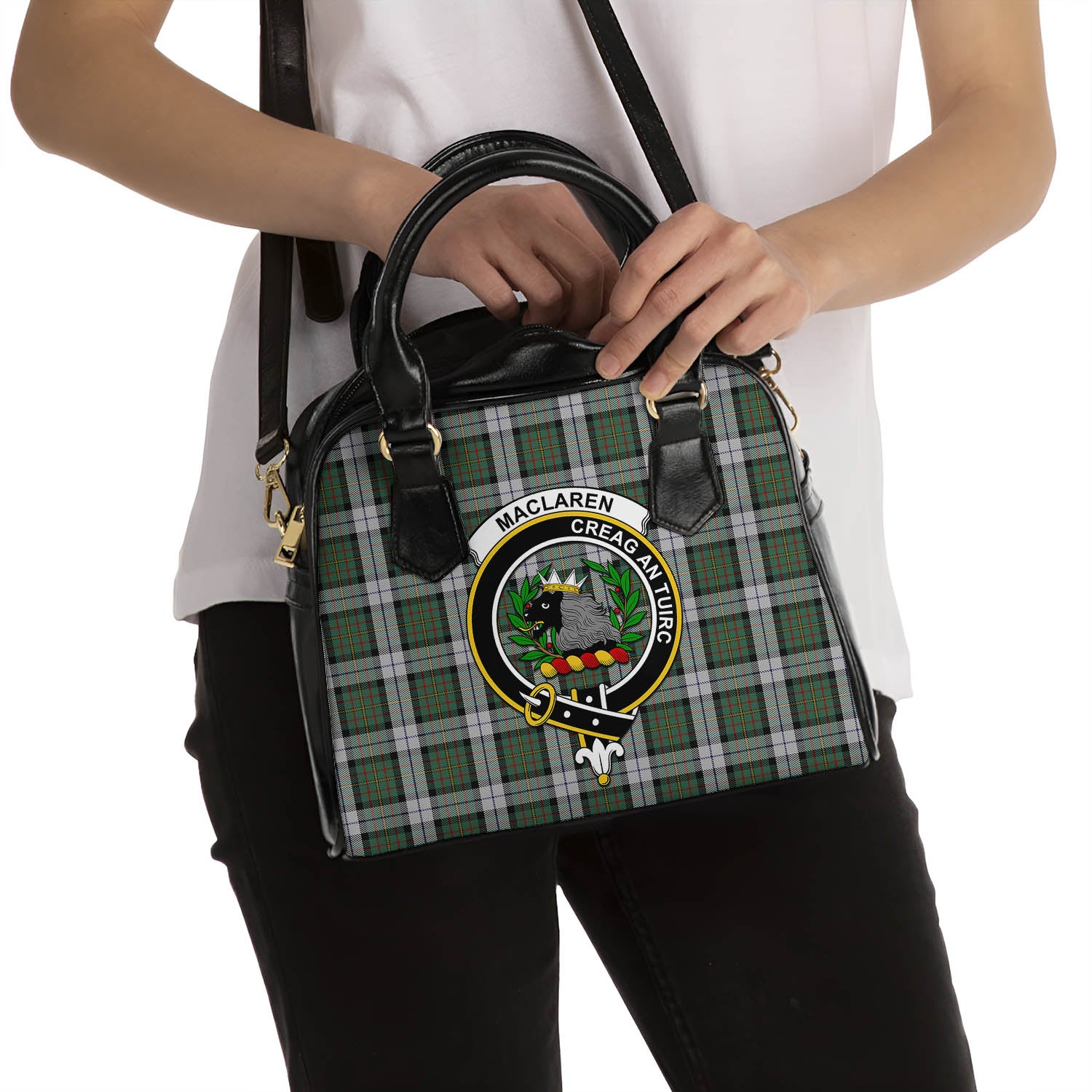 MacLaren Dress Tartan Shoulder Handbags with Family Crest - Tartanvibesclothing