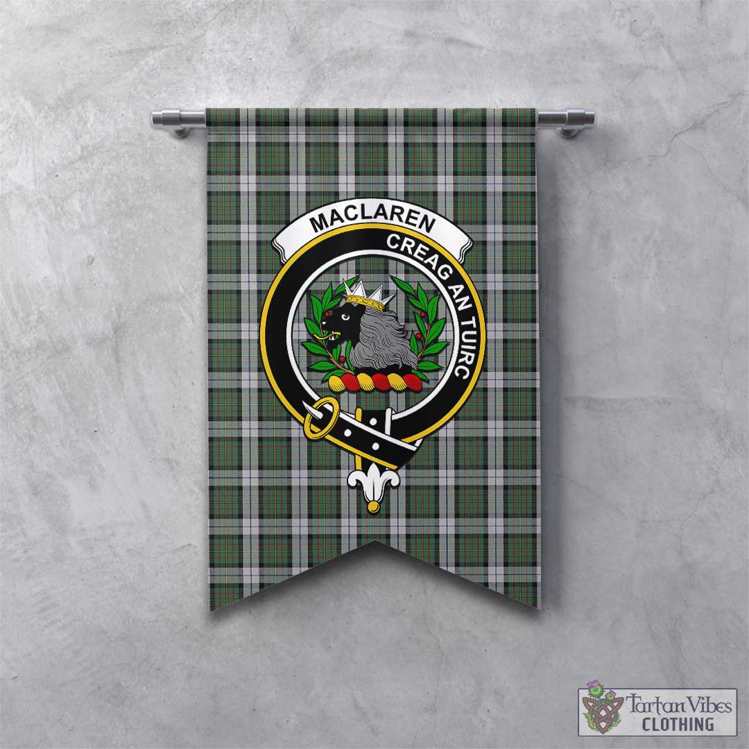 Tartan Vibes Clothing MacLaren Dress Tartan Gonfalon, Tartan Banner with Family Crest