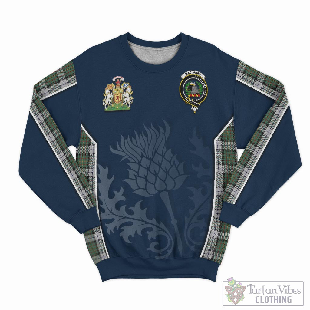 Tartan Vibes Clothing MacLaren Dress Tartan Sweatshirt with Family Crest and Scottish Thistle Vibes Sport Style