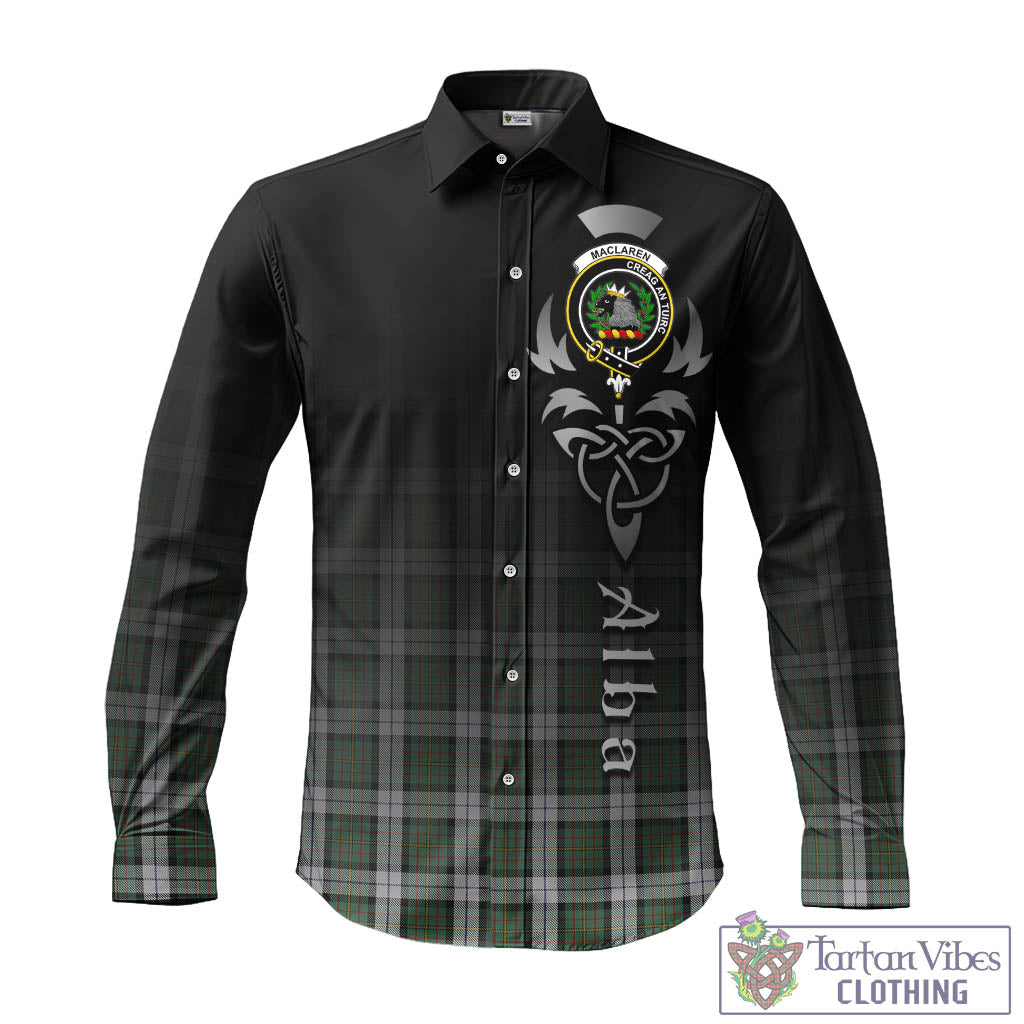 Tartan Vibes Clothing MacLaren Dress Tartan Long Sleeve Button Up Featuring Alba Gu Brath Family Crest Celtic Inspired