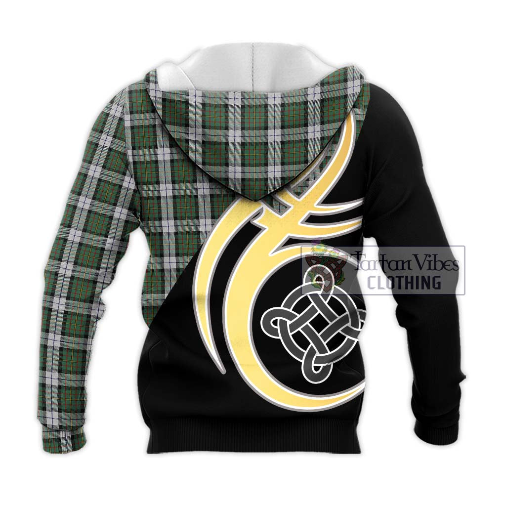 Tartan Vibes Clothing MacLaren Dress Tartan Knitted Hoodie with Family Crest and Celtic Symbol Style