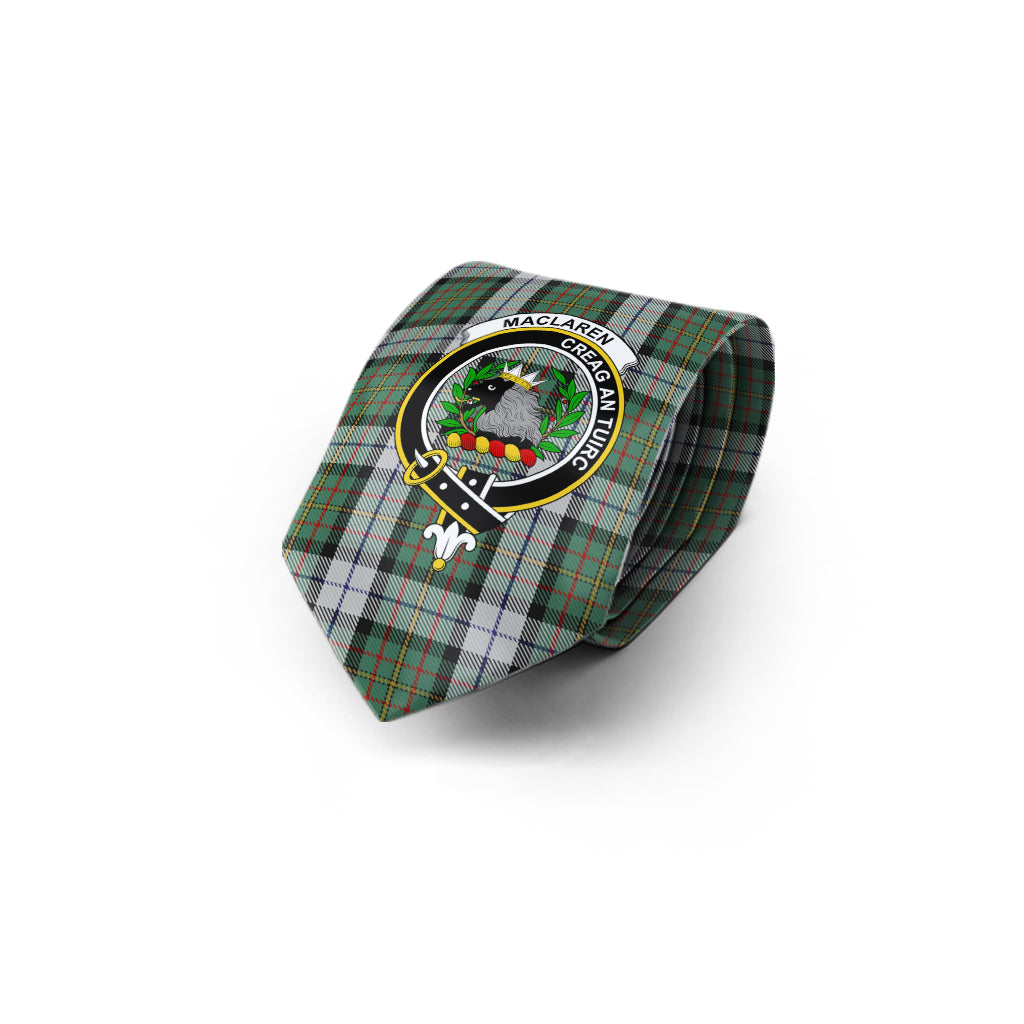 MacLaren Dress Tartan Classic Necktie with Family Crest - Tartan Vibes Clothing