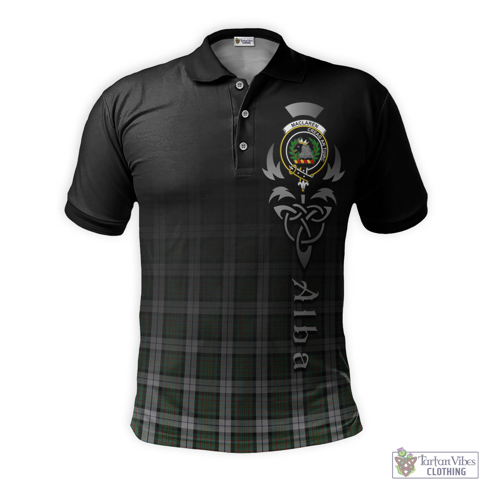 Tartan Vibes Clothing MacLaren Dress Tartan Polo Shirt Featuring Alba Gu Brath Family Crest Celtic Inspired