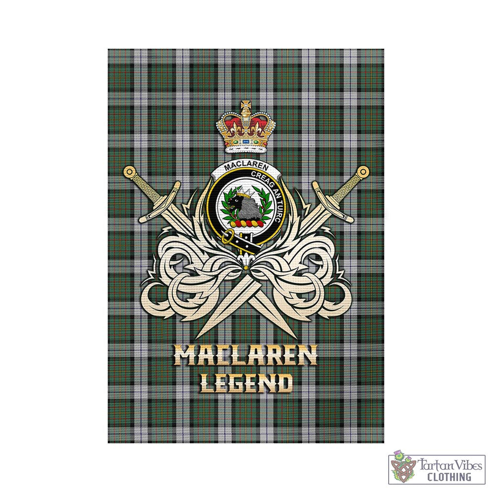 Tartan Vibes Clothing MacLaren Dress Tartan Flag with Clan Crest and the Golden Sword of Courageous Legacy