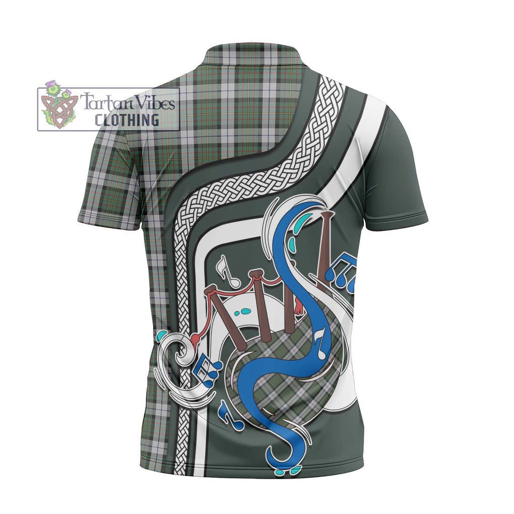 MacLaren Dress Tartan Zipper Polo Shirt with Epic Bagpipe Style - Tartanvibesclothing Shop