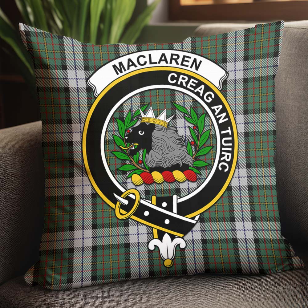 MacLaren Dress Tartan Pillow Cover with Family Crest - Tartanvibesclothing